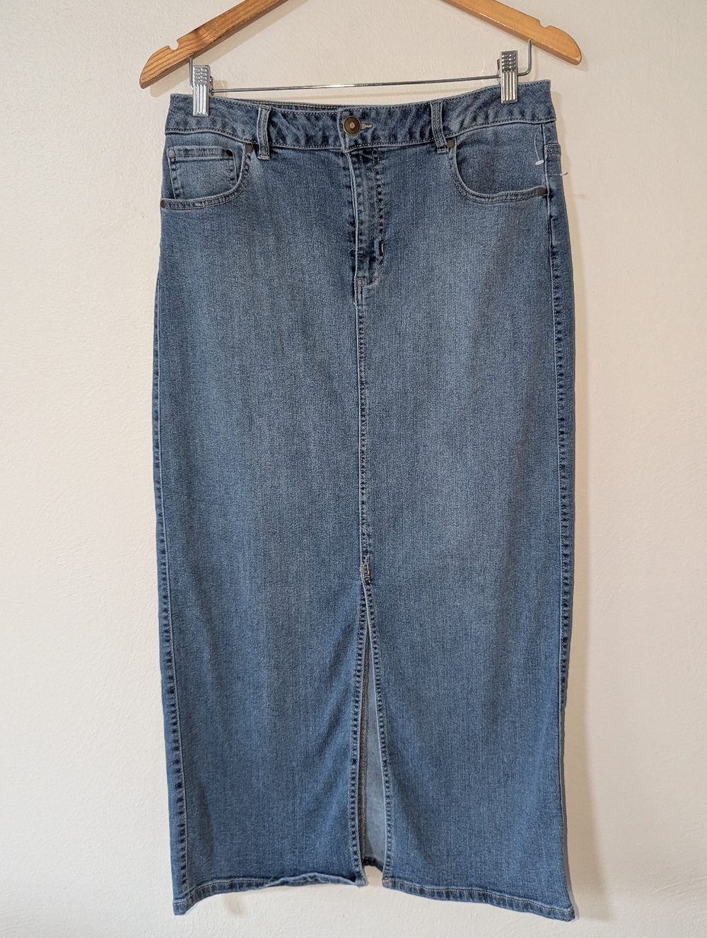 10 Rachel Zoe Medium Wash Denim Maxi Skirt